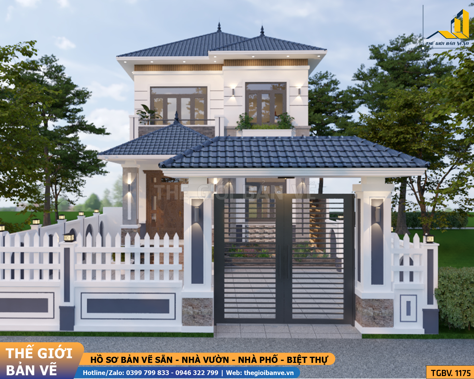 Biệt Thự Mái Nhật 2 Tầng 8x16.9m – 3 Phòng Ngủ | TGBV.1175