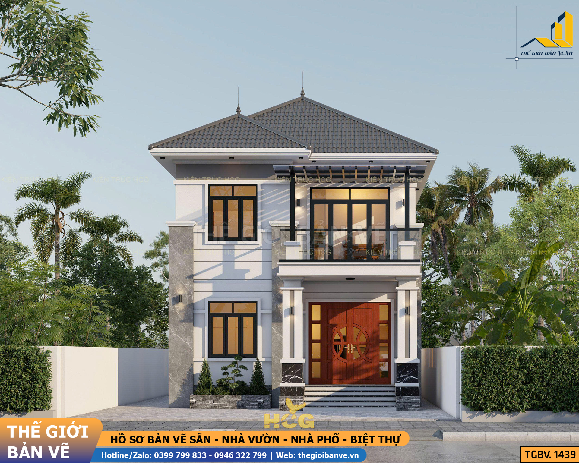 Biệt Thự Mái Nhật 2 Tầng 8x11.9m - 4 Phòng Ngủ | TGBV.1439