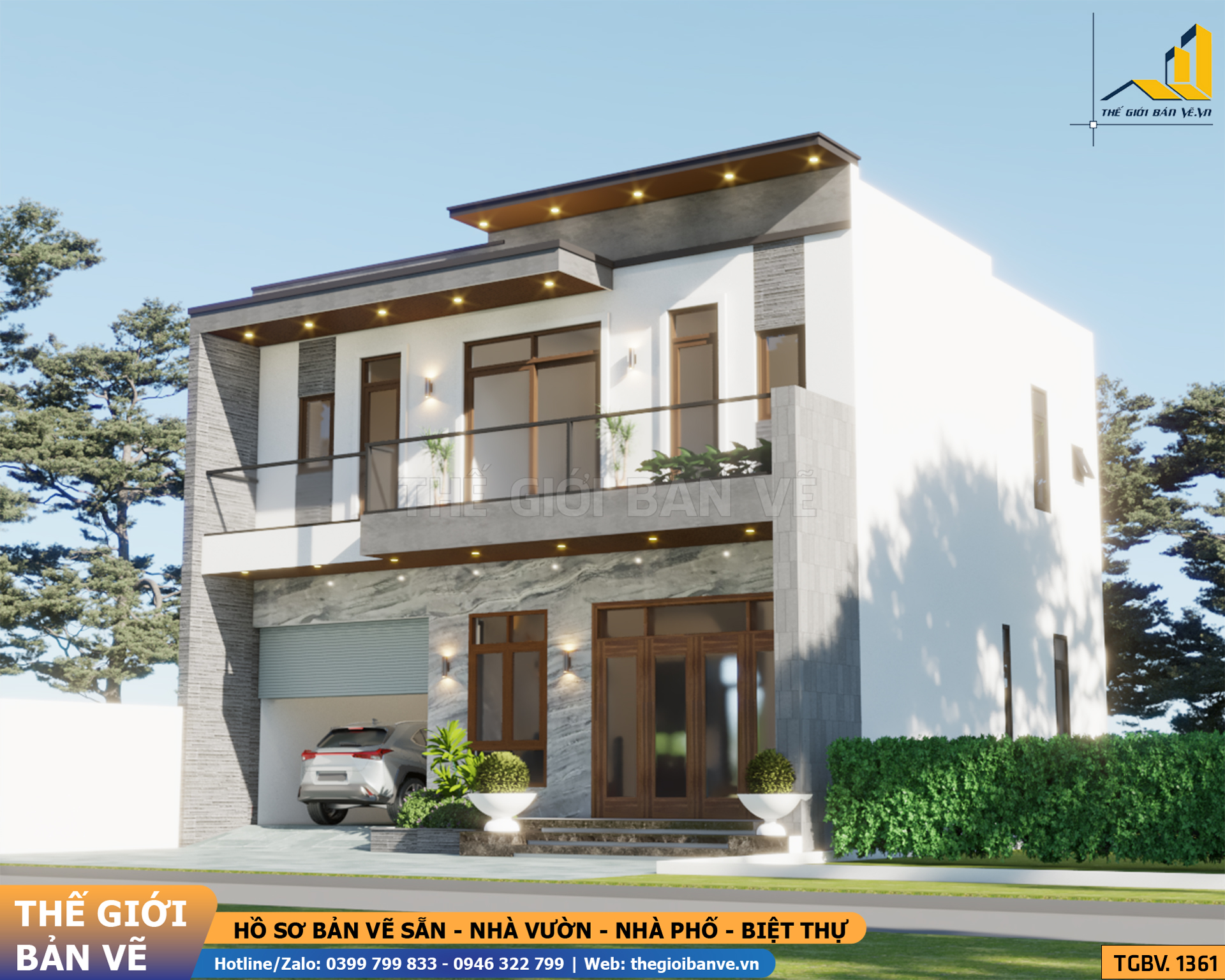 Biệt Thự Mái Bằng 2 Tầng 10.3x11.6m – 3 Phòng Ngủ, Có Gara | TGBV.1361