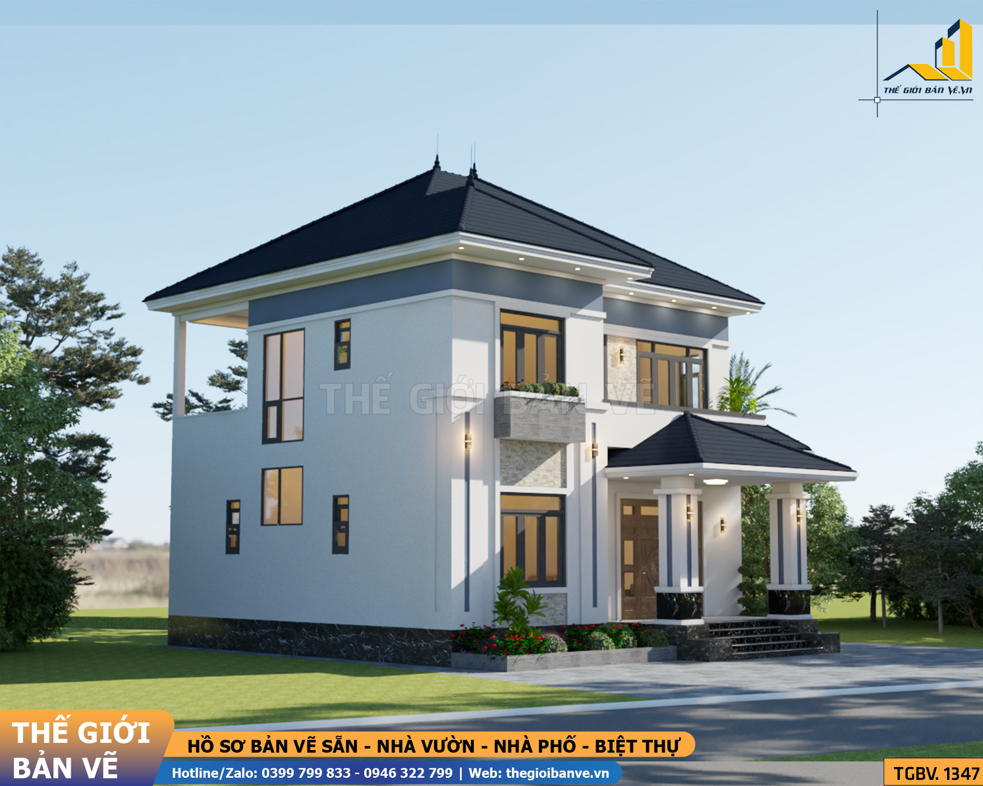 Biệt Thự Mái Nhật 2 Tầng 10.4x12.6m – 5 Phòng Ngủ | TGBV.1347