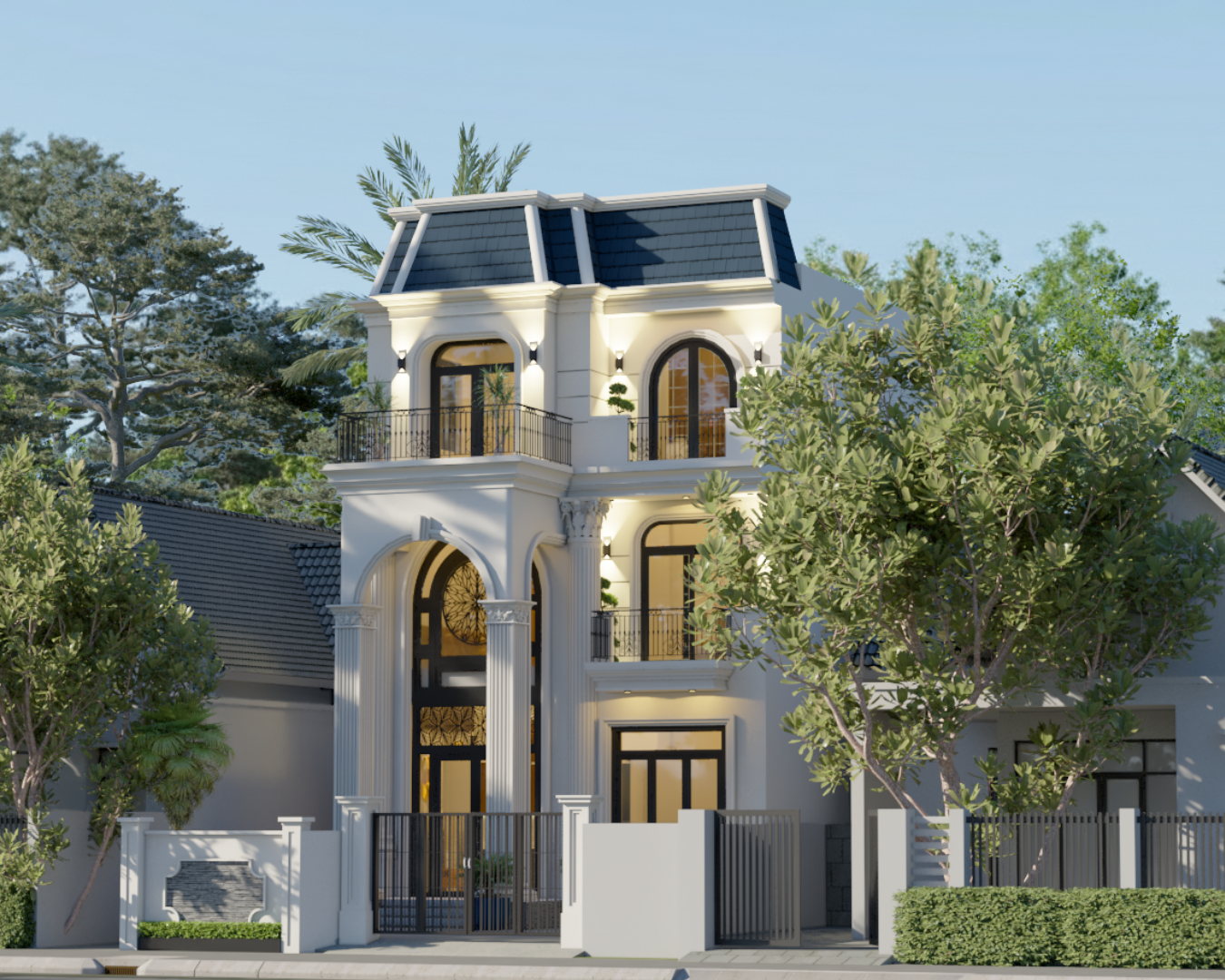 Biệt thự 3 Tầng 7.5 x 12.5m Mái Mansard Sang Trọng | TGBV.1314