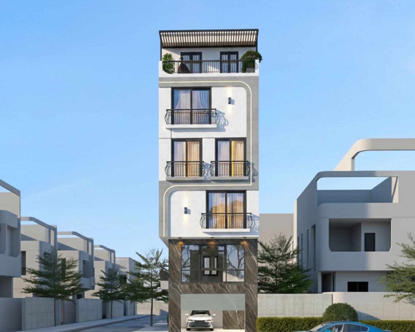 Nhà Phố 6 Tầng Kết Hợp Kinh Doanh – 3 Phòng Ngủ Hiện Đại | TGBV.1231