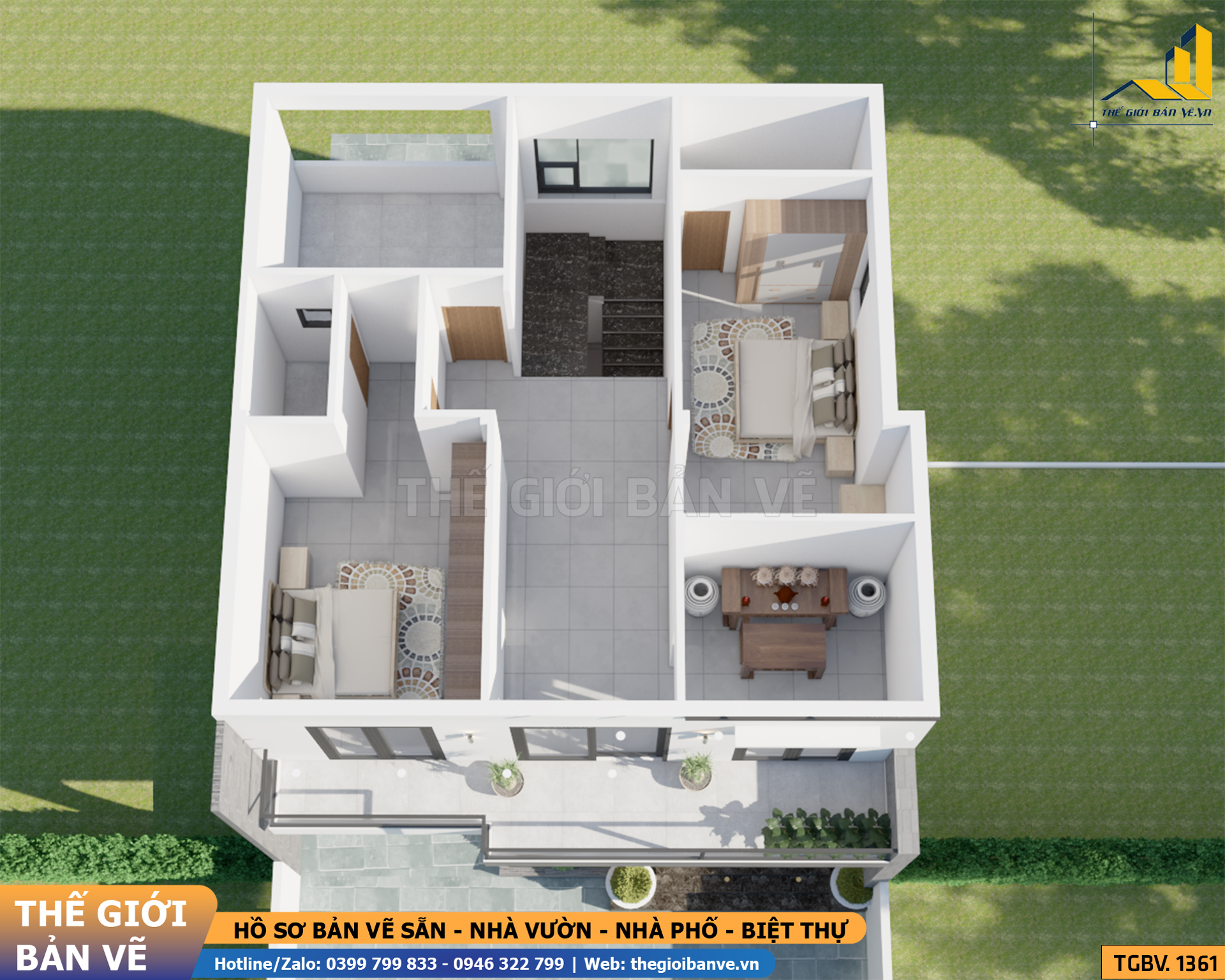 Biệt Thự Mái Bằng 2 Tầng 10.3x11.6m – 3 Phòng Ngủ, Có Gara | TGBV.1361