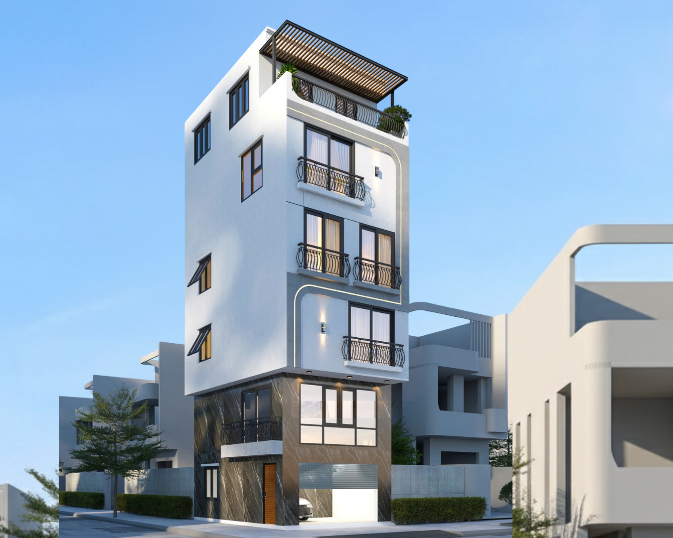 Nhà Phố 6 Tầng Kết Hợp Kinh Doanh – 3 Phòng Ngủ Hiện Đại | TGBV.1231