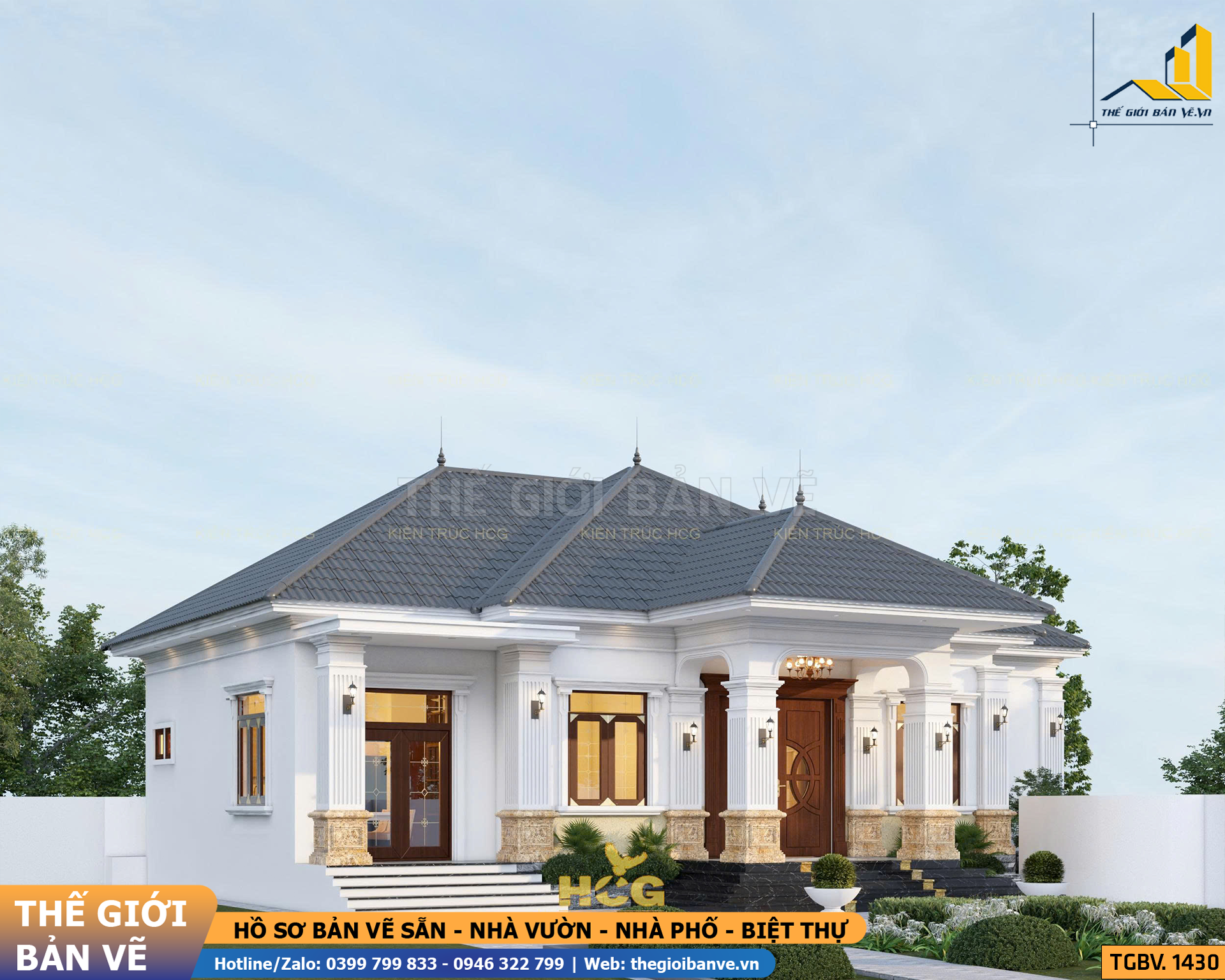 Nhà Vườn Mái Nhật Tân Cổ 16.4x10m - 4 Phòng Ngủ | TGBV.1430