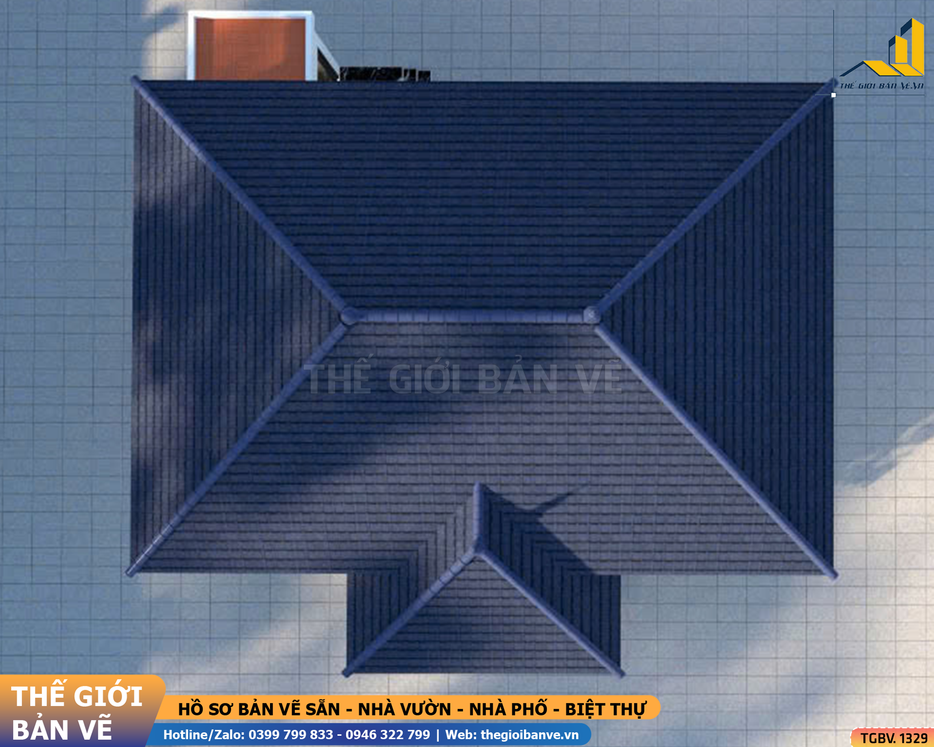 Nhà Vườn Mái Nhật 11.8x12.4m – 3 Phòng Ngủ | TGBV.1329